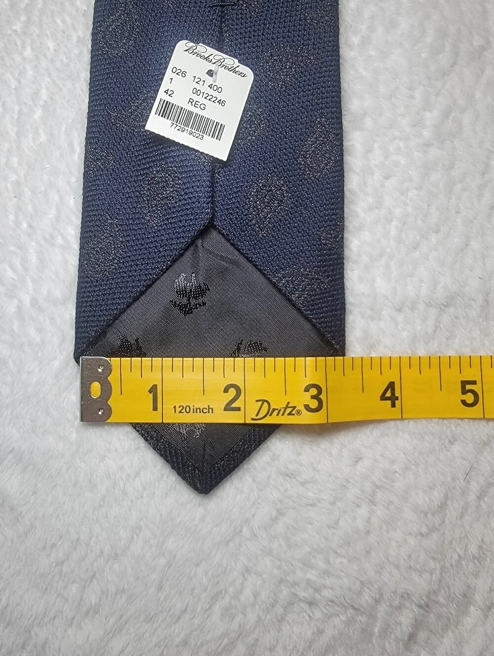 NWT Brooks Brothers Navy Paisley Tie Wool Cotton Silk Made in NY Italian Fabric